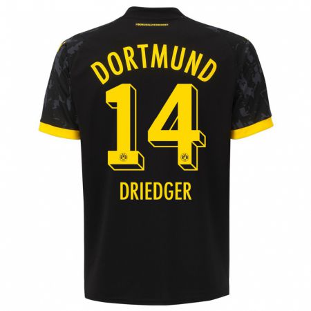 Kandiny Damen Julian Driedger #14 Schwarz Auswärtstrikot Trikot 2023/24 T-Shirt Österreich