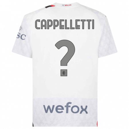 Kandiny Donna Maglia Mattia Cappelletti #0 Bianco Kit Gara Away 2023/24 Maglietta