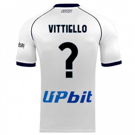 Kandiny Donna Maglia Antonio Vittiello #0 Bianco Kit Gara Away 2023/24 Maglietta