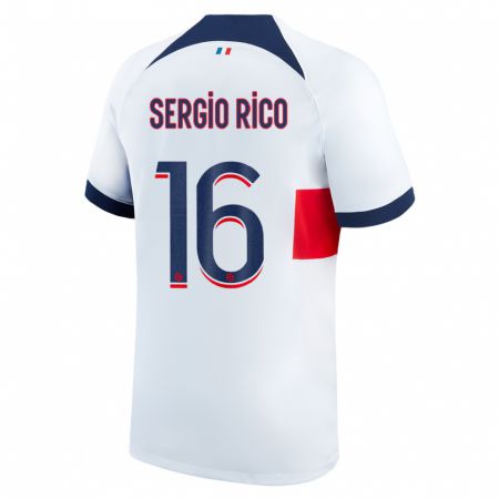 Kandiny Donna Maglia Sergio Rico #16 Bianco Kit Gara Away 2023/24 Maglietta