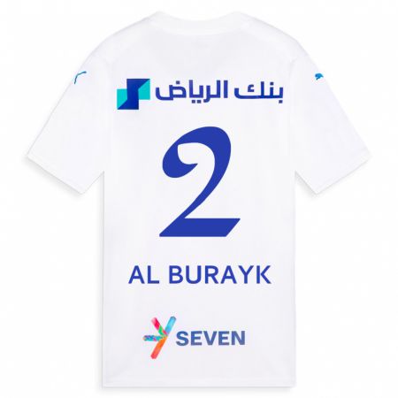 Kandiny Donna Maglia Mohammed Al-Burayk #2 Bianco Kit Gara Away 2023/24 Maglietta