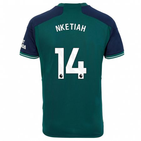 Kandiny Donna Maglia Eddie Nketiah #14 Verde Kit Gara Third 2023/24 Maglietta