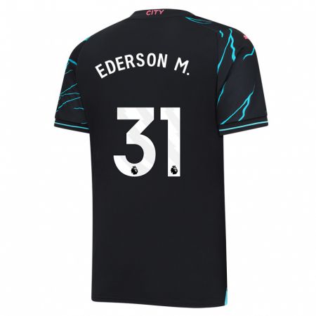 Kandiny Donna Maglia Ederson #31 Blu Scuro Kit Gara Third 2023/24 Maglietta