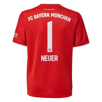 Kinderen Voetbal Manuel Neuer #1 Thuisshirt Thuistenue Rood Voetbalshirt 2020/21 Shirt