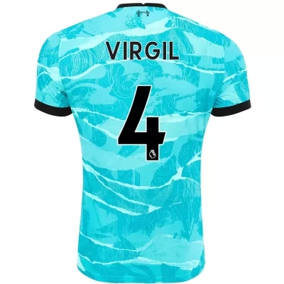 Niño Fútbol Camiseta Virgil Van Dijk #4 2ª Equipación Azul 2020/21 La Camisa