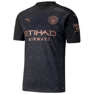 Uomo Calcio Phil Foden #47 Kit Gara Away Nero Maglia 2020/21 Camicia