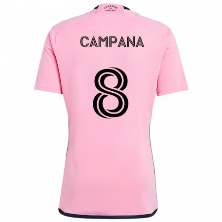 Kandiny Kinderen Leonardo Campana #8 Roze Thuisshirt Thuistenue 2024/25 T-Shirt België