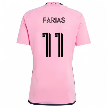 Kandiny Bambino Maglia Facundo Farías #11 Rosa Kit Gara Home 2024/25 Maglietta