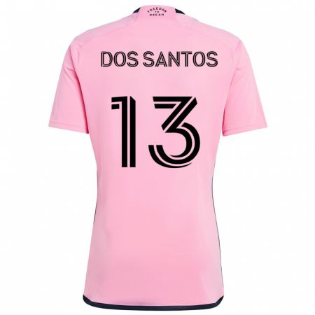 Kandiny Kinderen Cj Dos Santos #13 Roze Thuisshirt Thuistenue 2024/25 T-Shirt België