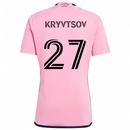 Kandiny Niño Camiseta Sergiy Kryvtsov #27 Rosa 1ª Equipación 2024/25 La Camisa