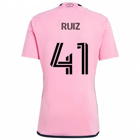 Kandiny Kinder David Ruíz #41 Rosa Heimtrikot Trikot 2024/25 T-Shirt Österreich