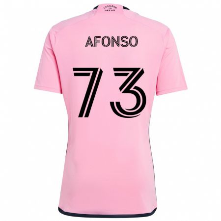 Kandiny Kinderen Leo Afonso #73 Roze Thuisshirt Thuistenue 2024/25 T-Shirt België