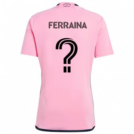 Kandiny Kinderen Giovanni Ferraina #0 Roze Thuisshirt Thuistenue 2024/25 T-Shirt België