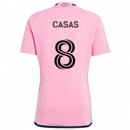 Kandiny Kinderen Pep Casas #8 Roze Thuisshirt Thuistenue 2024/25 T-Shirt