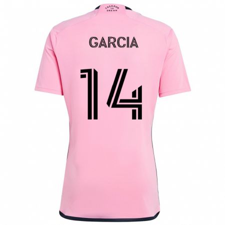 KandinyキッズSantiago Garcia#14ピンクホームシャツ2024/25ジャージーユニフォーム