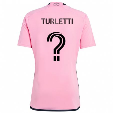 KandinyキッズMateo Turletti#0ピンクホームシャツ2024/25ジャージーユニフォーム