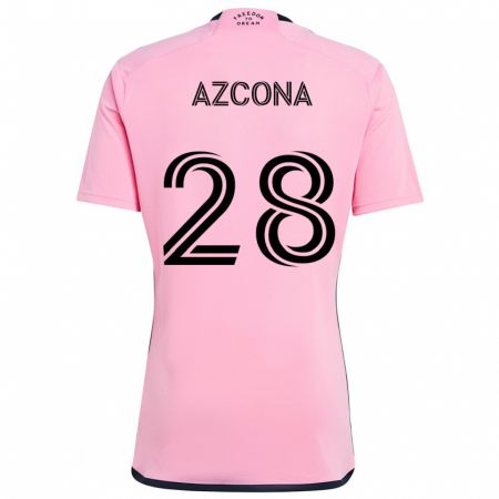 Kandiny Bambino Maglia Edison Azcona #28 Rosa Kit Gara Home 2024/25 Maglietta