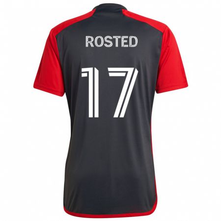 Kandiny Kinderen Sigurd Rosted #17 Grijs Rood Thuisshirt Thuistenue 2024/25 T-Shirt België