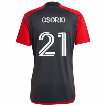 Kandiny Kinderen Jonathan Osorio #21 Grijs Rood Thuisshirt Thuistenue 2024/25 T-Shirt