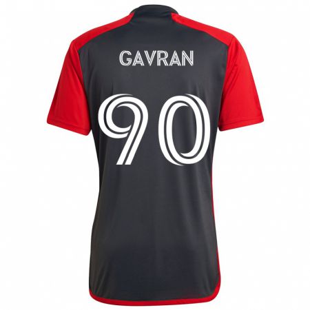 Kandiny Kinderen Luka Gavran #90 Grijs Rood Thuisshirt Thuistenue 2024/25 T-Shirt België