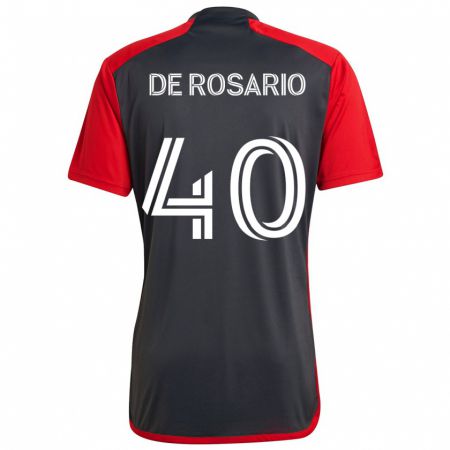 Kandiny Bambino Maglia Adisa De Rosario #40 Grigio Rosso Kit Gara Home 2024/25 Maglietta