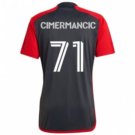 Kandiny Kinderen Markus Cimermancic #71 Grijs Rood Thuisshirt Thuistenue 2024/25 T-Shirt