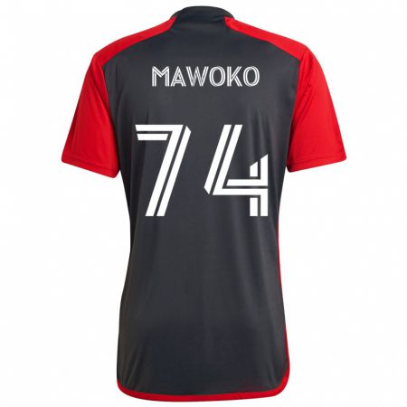 Kandiny Bambino Maglia Kundai Mawoko #74 Grigio Rosso Kit Gara Home 2024/25 Maglietta