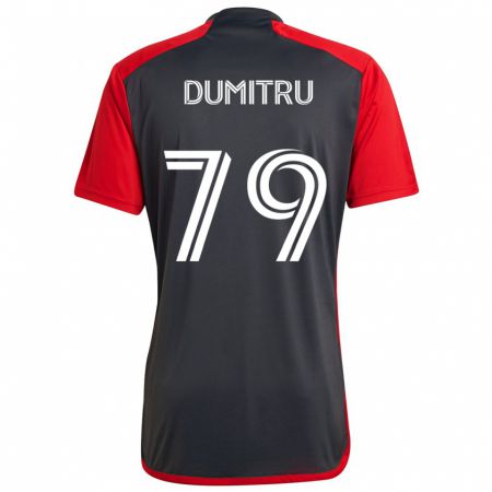 Kandiny Kinderen Andrei Dumitru #79 Grijs Rood Thuisshirt Thuistenue 2024/25 T-Shirt België