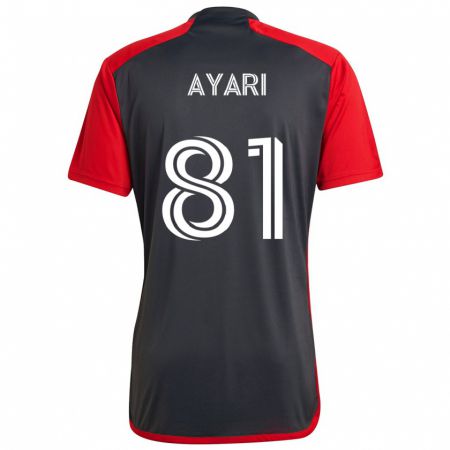 Kandiny Kinderen Hassan Ayari #81 Grijs Rood Thuisshirt Thuistenue 2024/25 T-Shirt België