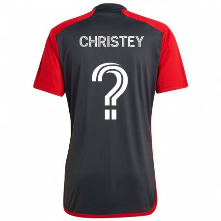 Kandiny Kinderen Quentin Christey #0 Grijs Rood Thuisshirt Thuistenue 2024/25 T-Shirt België