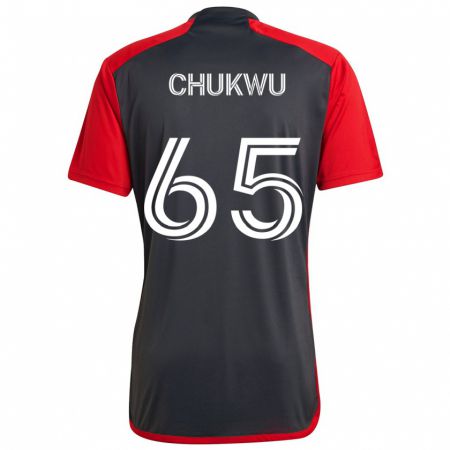 Kandiny Kinderen Joses Chukwu #65 Grijs Rood Thuisshirt Thuistenue 2024/25 T-Shirt België