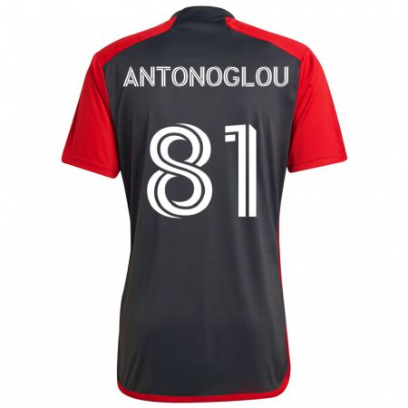 Kandiny Kinderen Themi Antonoglou #81 Grijs Rood Thuisshirt Thuistenue 2024/25 T-Shirt