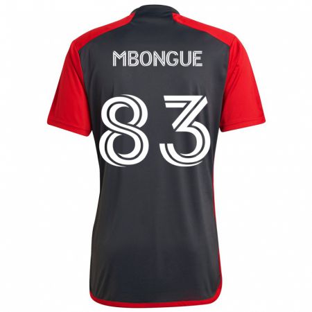 Kandiny Kinderen Hugo Mbongue #83 Grijs Rood Thuisshirt Thuistenue 2024/25 T-Shirt België