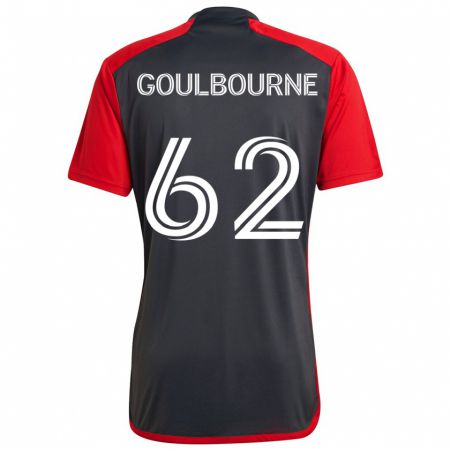 Kandiny Kinderen Rohan Goulbourne #62 Grijs Rood Thuisshirt Thuistenue 2024/25 T-Shirt België