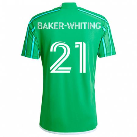 Kandiny Kinderen Reed Baker-Whiting #21 Groen Wit Thuisshirt Thuistenue 2024/25 T-Shirt