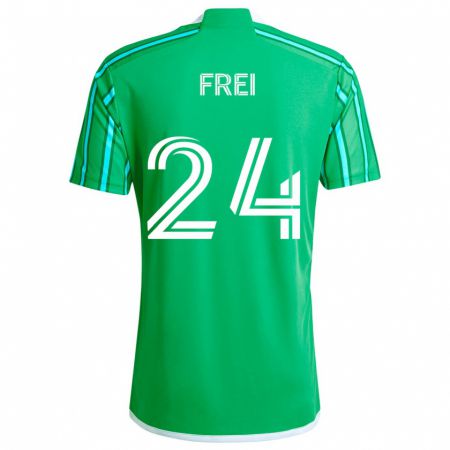 Kandiny Kinderen Stefan Frei #24 Groen Wit Thuisshirt Thuistenue 2024/25 T-Shirt