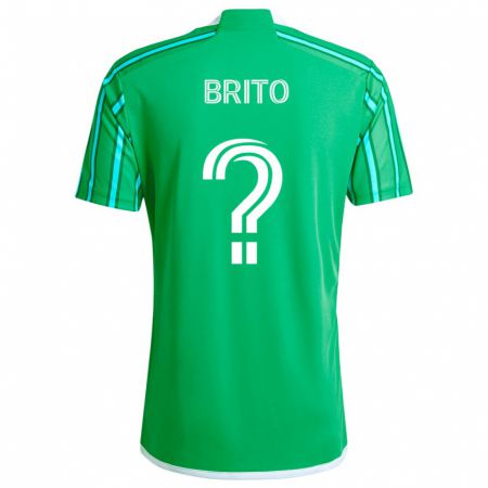 Kandiny Kinderen Kelvin-Luis Brito #0 Groen Wit Thuisshirt Thuistenue 2024/25 T-Shirt België