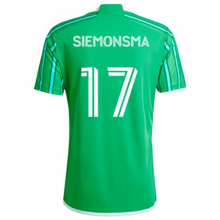 Kandiny Bambino Maglia Sianna Siemonsma #17 Verde Bianco Kit Gara Home 2024/25 Maglietta