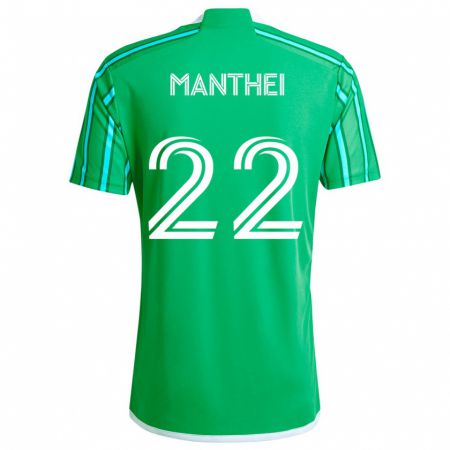 Kandiny Kinderen Leahi Manthei #22 Groen Wit Thuisshirt Thuistenue 2024/25 T-Shirt