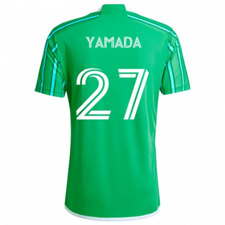 Kandiny Niño Camiseta Hikari Yamada #27 Verde Blanco 1ª Equipación 2024/25 La Camisa