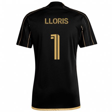 Kandiny Niño Camiseta Hugo Lloris #1 Oro Negro 1ª Equipación 2024/25 La Camisa