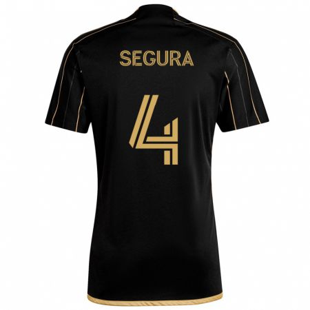 Kandiny Bambino Maglia Eddie Segura #4 Oro Nero Kit Gara Home 2024/25 Maglietta