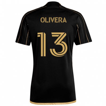 Kandiny Kinderen Cristian Olivera #13 Zwart Goud Thuisshirt Thuistenue 2024/25 T-Shirt