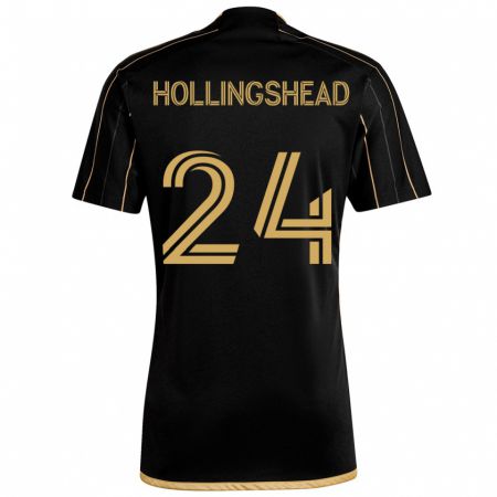 Kandiny Kinderen Ryan Hollingshead #24 Zwart Goud Thuisshirt Thuistenue 2024/25 T-Shirt België