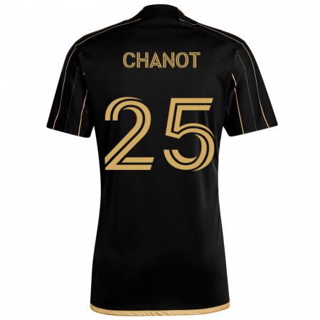 Kandiny Kinderen Maxime Chanot #25 Zwart Goud Thuisshirt Thuistenue 2024/25 T-Shirt België