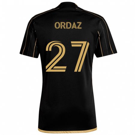 Kandiny Kinderen Nathan Ordaz #27 Zwart Goud Thuisshirt Thuistenue 2024/25 T-Shirt België