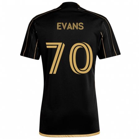 Kandiny Niño Camiseta Matthew Evans #70 Oro Negro 1ª Equipación 2024/25 La Camisa