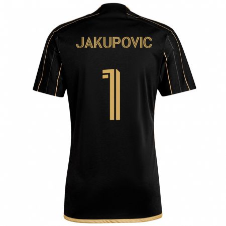 Kandiny Bambino Maglia Eldin Jakupović #1 Oro Nero Kit Gara Home 2024/25 Maglietta