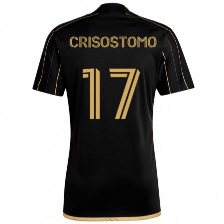 Kandiny Kinderen Danny Crisostomo #17 Zwart Goud Thuisshirt Thuistenue 2024/25 T-Shirt