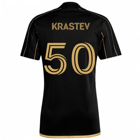 Kandiny Kinderen Filip Krastev #50 Zwart Goud Thuisshirt Thuistenue 2024/25 T-Shirt België